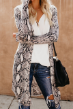 Casual Street Print Split Joint V Neck Outerwear