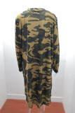 Casual Street Print Split Joint V Neck Outerwear