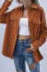 Casual Solid Pocket Buckle Turndown Collar Outerwear