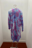 Casual Street Print Split Joint V Neck Outerwear