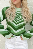 Casual Street Print Split Joint  Contrast Half A Turtleneck Tops Sweater