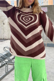 Casual Street Print Split Joint  Contrast Half A Turtleneck Tops Sweater