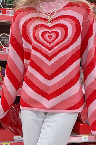 Casual Street Print Split Joint  Contrast Half A Turtleneck Tops Sweater
