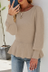 Casual Elegant Solid Split Joint O Neck Tops  Sweater