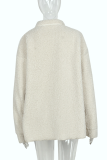 Casual Solid Pocket Buckle Turndown Collar Outerwear