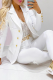 Casual British Style Solid Patchwork Buckle Turn-back Collar Long Sleeve Two Pieces (Without Belt)