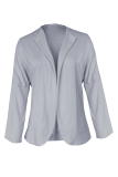 Casual Solid Split Joint Turndown Collar Outerwear