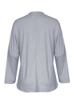 Casual Solid Split Joint Turndown Collar Outerwear