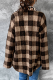 Casual Plaid Leopard Split Joint Buckle Turndown Collar Tops