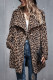 Fashion Casual Leopard Cardigan Turndown Collar Outerwear
