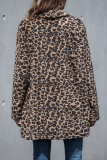 Fashion Casual Leopard Cardigan Turndown Collar Outerwear