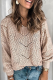 Casual Solid Hollowed Out Split Joint O Neck Tops