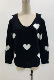 Fashion Casual Print Basic V Neck Mid Waist Tops