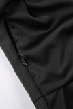Fashion Elegant Solid Split Joint Fold Turndown Collar Pencil Skirt Dresses
