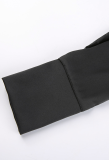 Fashion Elegant Solid Split Joint Fold Turndown Collar Pencil Skirt Dresses