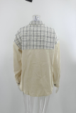 Casual Plaid Split Joint Buckle Outerwear