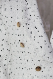 Casual Plaid Split Joint Buckle Turndown Collar Outerwear