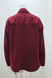 Casual Street Solid Buckle Turndown Collar Tops