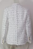 Casual Plaid Split Joint Buckle Turndown Collar Outerwear