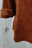 Casual Street Solid Buckle Turndown Collar Tops