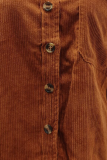 Casual Street Solid Buckle Turndown Collar Tops