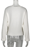 Casual Solid Hollowed Out Split Joint Off the Shoulder Tops Sweater