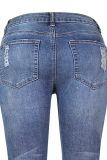 Casual Solid Tassel Ripped Pencil Bottoms