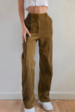 Casual Street Patchwork Contrast High Waist Patchwork Bottoms