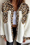 Casual Plaid Leopard Pocket Buckle Turndown Collar Outerwear