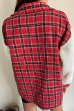 Casual Plaid Leopard Pocket Buckle Turndown Collar Outerwear