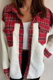 Casual Plaid Leopard Pocket Buckle Turndown Collar Outerwear
