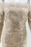 Fashion Elegant Patchwork Lace Embroidered Off the Shoulder Pencil Skirt Dresses