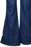 Casual Solid Basic Boot Cut High Waist Wide Leg Bottoms