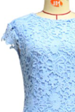 Fashion Elegant Solid Lace Hollowed Out O Neck Pencil Skirt Dresses