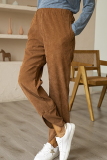 Casual Solid Pocket Slit Straight Solid Color Bottoms