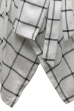 Fashion Elegant Plaid With Belt Asymmetrical Turndown Collar Outerwear