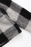 Fashion Street Plaid Split Joint Zipper Turtleneck Tops
