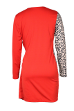 Casual Elegant Leopard Patchwork Strap Design V Neck Outerwear