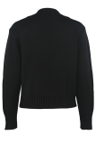 Casual Solid Split Joint Turndown Collar Tops