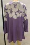 Casual Floral Split Joint  Contrast V Neck A Line Dresses