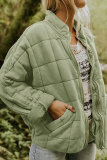 Casual Solid Pocket Zipper Mandarin Collar Outerwear