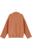 Casual Solid Pocket Zipper Mandarin Collar Outerwear