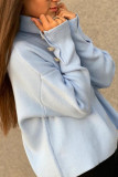 Fashion Casual Solid Patchwork Turndown Collar Tops