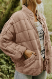 Casual Solid Pocket Zipper Mandarin Collar Outerwear