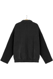 Casual Solid Pocket Zipper Mandarin Collar Outerwear
