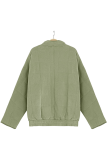 Casual Solid Pocket Zipper Mandarin Collar Outerwear