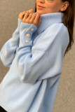 Fashion Casual Solid Patchwork Turndown Collar Tops