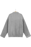 Casual Solid Pocket Zipper Mandarin Collar Outerwear