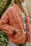 Casual Solid Pocket Zipper Mandarin Collar Outerwear