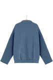 Casual Solid Pocket Zipper Mandarin Collar Outerwear